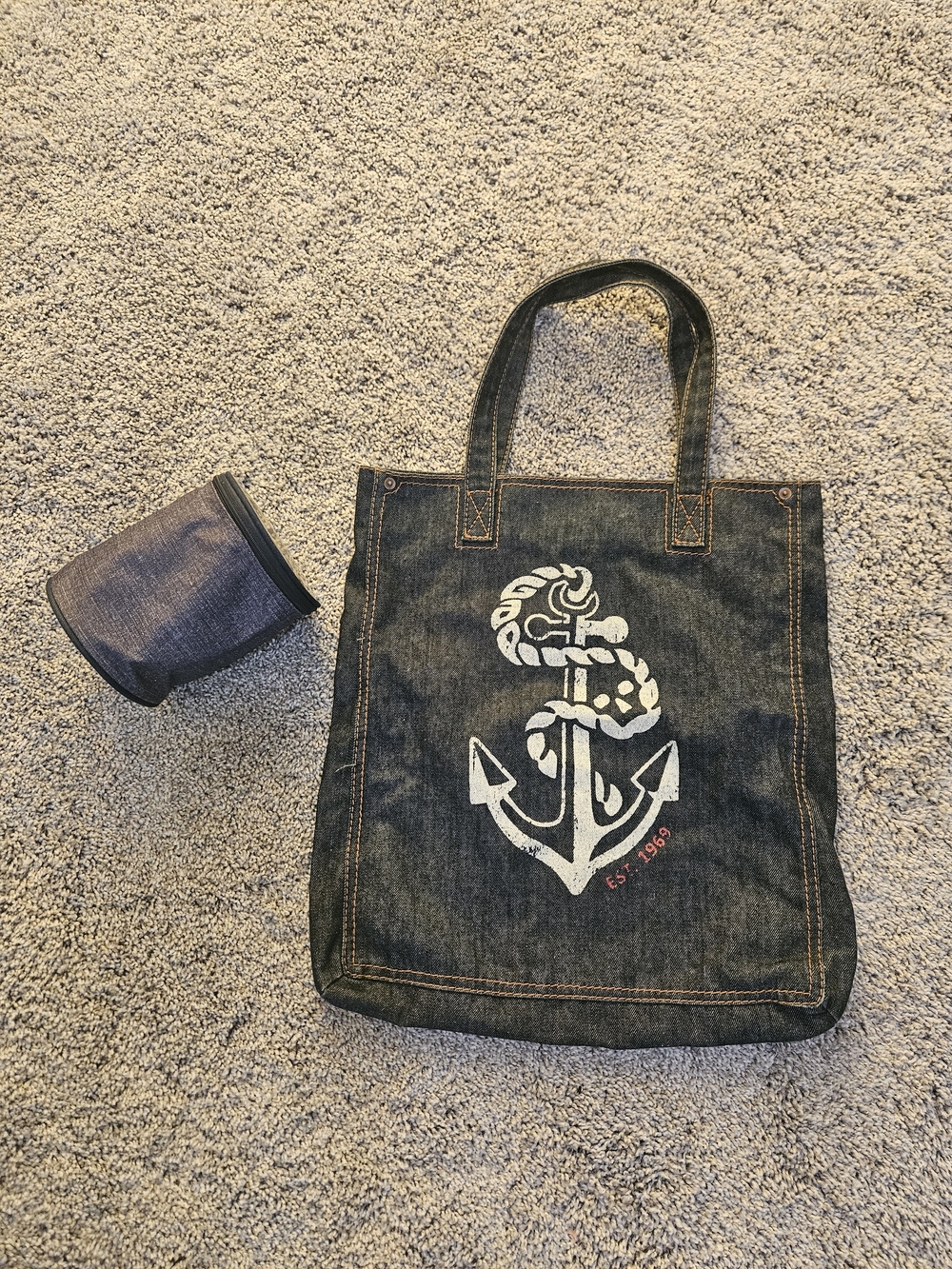 Dark Denim GAP Anchor Tote Bag - Navy Blue